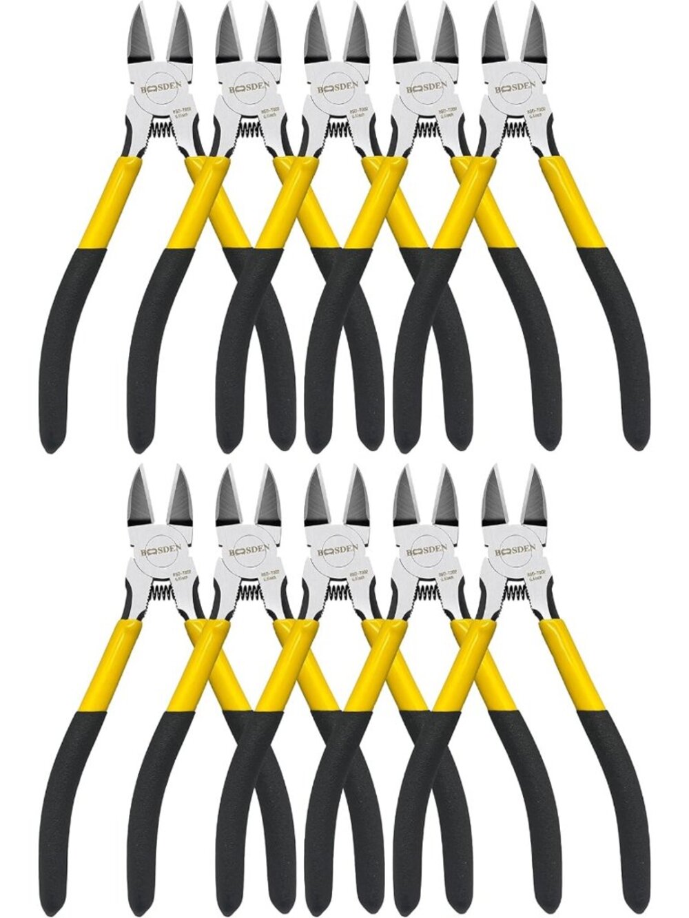 6.5" Wire Cutter Pliers - Diagonal Snipper Set, 10 Pack for Precision Cutting